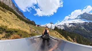 Summer toboggan run in Kandersteg Switzerland travel mountains [upl. by Tobias]