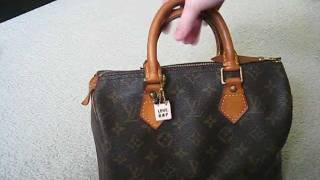 Vintage Louis Vuitton mono speedy 25  Review and contents [upl. by Akialam]