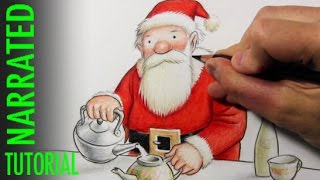 Illustration Tips Colored Pencils quotFather Christmasquot by Raymond Briggs [upl. by Nev219]