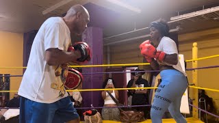 Claressa Shields vs Vanessa LepageJoanisse Media Workout [upl. by Aklog]