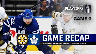 Gm 6 Bruins  Maple Leafs 52  NHL Highlights  2024 Stanley Cup Playoffs [upl. by Hsirap]