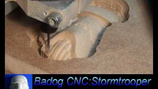 Badog CNC milling the 3D stormtrooper helmet from StarWars [upl. by Nor]