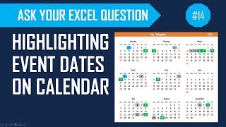 Highlight events weekends and holidays on calendar in Excel [upl. by Chrissa445]