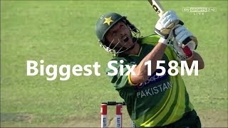 Top 5 Longest Sixes  158m  Cricket History [upl. by Carrelli]