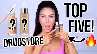 TOP 5 DRUGSTORE FOUNDATIONS OF 2023 YEARLY BEAUTY FAVORITES [upl. by Latimer]