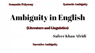 What is Ambiguity Ambiguity in literature and linguistics in UrduHindi [upl. by Tarrel]