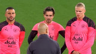 Manchester City train on the Wankdorf Stadium PLASTIC PITCH ahead of Champions League clash [upl. by Odnalor503]