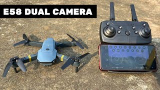 DRONES WALLAH E58 FOLDABLE DUAL CAMERA DRONE UNBOXING amp REVIEW [upl. by Hootman]