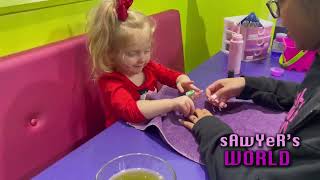 Toddler gets first manicure at Sweet and Sassy  Cherry Hill NJ [upl. by Zalea276]