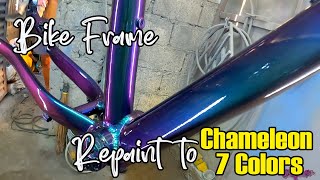 Bike Frame Repaint to CHAMELEON 7 COLORS [upl. by Sheelah]