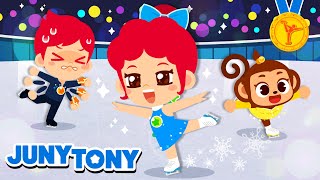 Patinaje Artístico  Patinemos Sobre Hielo  Deportes  Canciones Infantiles  JunyTony en Español [upl. by Sibella]