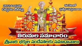 Tirumala Vaikunta Ekadasi amp January Darshan tickets Update  TTD Latest Updates [upl. by Niriam]