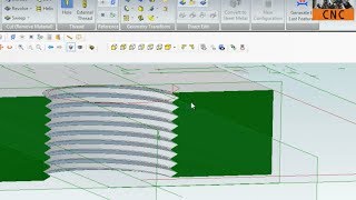 Alibre CAD Geomagic How to Make Cosmetic Threads using Helical Cut Tool [upl. by Najar]