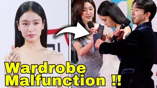 Ahn Eun Jin experienced a wardrobe malfunction at the Blue Dragon Film Awards 2023 red carpet [upl. by Chatterjee]