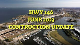 Highway 146 Kemah Bridge Drone Fly Over June 2023 Update [upl. by Eng]