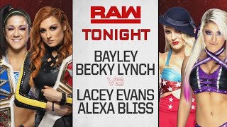 Becky Lynch amp Bayley Vs Alexa Bliss amp Lacey Evans  WWE Raw 10062019 En Español [upl. by Evangeline156]