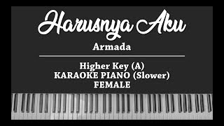 Harusnya Aku  Armada FEMALE KARAOKE PIANO Slow Version [upl. by Ingamar]