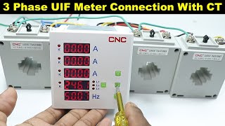 3 Phase Digital Voltage Current and Frequency Meter Connection with CT ElectricalTechnician [upl. by Nnylirehs900]