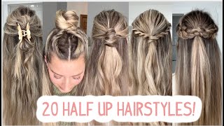 20 HALF UP HALF DOWN HAIRSTYLE COMPILATIONS Short Medium Long Hair  DIY Hairstyles [upl. by Icart]