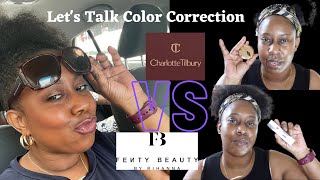 FENTY BRIGHT FIX EYE BRIGHTENER VS CHARLOTTE TILBURY MAGIC VANISH COLOR CORRECTOR [upl. by Hemminger684]