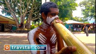 Indigenous Man playing Didgeridoo in Kuranda Village [upl. by Alemak590]