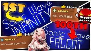 I Beat This Geometry Dash Level 100 TIMES  SONIC WAVE 100 REBEATS [upl. by Odelinda]