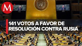 Asamblea General de la ONU pide a Rusia detener invasión a Ucrania [upl. by Iew]