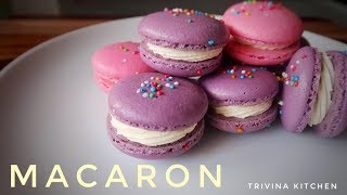 RESEP DAN TIPS MEMBUAT MACARON WARNA  MACARON RECIPE [upl. by Ahtreb904]