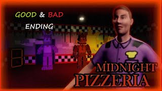 Roblox Midnight Pizzeria Walkthrough Good amp Bad Ending [upl. by Nylhtiak]