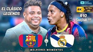 REENCONTRO DAS LENDAS DE REAL E BARÇA NO ÉL CLÁSSICO TEVE GOL E SHOW DE RONALDINHO GAÚCHO NA PARTIDA [upl. by Gare]