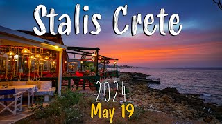 Stalis Crete evening walk in 4k Stalida Kreta Greece 2024 [upl. by Htebazil]