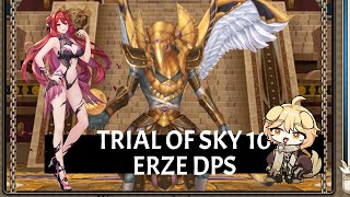 Kings Raid Trial Of Sky Stage 10  Erze DPS Post Buff 672021 [upl. by Eenalem]