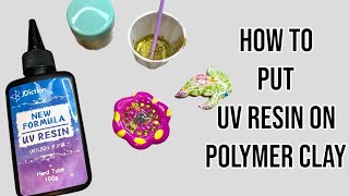 How to put UV Resin on polymer clay earrings jewelry tips amp tricks DIY [upl. by Imhsar]