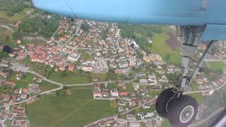 quotOnBoardquot Austrian Dash 8Q400 Circling ApproachLanding at Lugano Airport [upl. by Crystie]