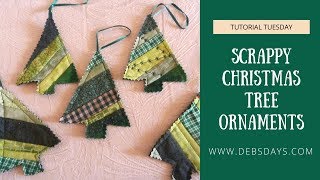 Learn How to Sew Scrappy Christmas Tree Ornaments from Fabric Scraps  DIY Project [upl. by Ahsenroc]