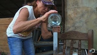 How a Female Shiner Operates Her Still  Moonshiners [upl. by Inotna148]