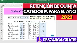 RETENCIÓN DE 5TA CAT 2023  Plantilla Gratis [upl. by Yelekalb]