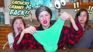 WE TEACH GROUCHY GRANNY HOW TO MAKE SLIME 24 HRS IN OUR HOUSE [upl. by Downe153]