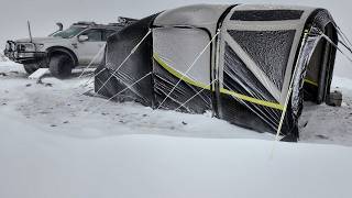 Winter Camping In A Snow Blizzard With Dog [upl. by Ynohtnael979]