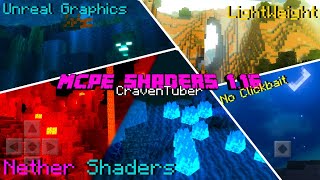 MCPE 116 Top 5 Best Ultra Realistic Shaders Nether Shaders Unreal Graphics and Dynamic Lighting [upl. by Nysilla963]