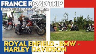 France Road Trip  Day 2  Dieppe to Sézanne  Royal Enfield BMW and Harley Davidson [upl. by Edik]