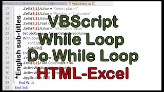 While Loop In VBScript  Do While Loop  VBScript ExcelVbscript HTMLVbscript html ExampleVbscript [upl. by Gavette]