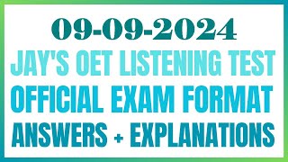 OET LISTENING TEST 09092024 oet oetexam oetnursing oetlisteningtest [upl. by Launam296]