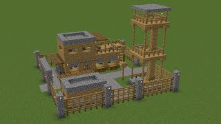 Minecraft  How to build a small military base [upl. by Ydnarb]