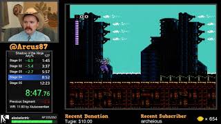 Shadow of the Ninja NES speedrun in 1218 by Arcus [upl. by Pincince]