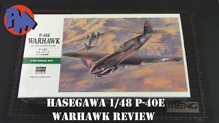 Hasegawa HAJT86 148 Curtiss P40E WARHAWK Review [upl. by Eladnwahs306]