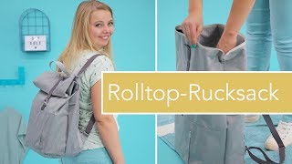 RolltopRonja nähen – robuster RolltopRucksack mit Reißverschluss [upl. by Ogaitnas698]