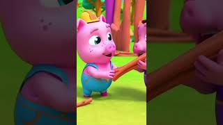 Trois Petits Cochons shorts reels threelittlepigs cartoon story [upl. by Resarf720]