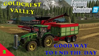 Goldcrest Valley Ep 2 Harvesting our fields with leased equipment Farm Sim 22 [upl. by Simmonds]