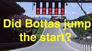 Race Start Analysis Austrian GP 2017 Did Valtteri Bottas Jump the Start [upl. by Idur461]